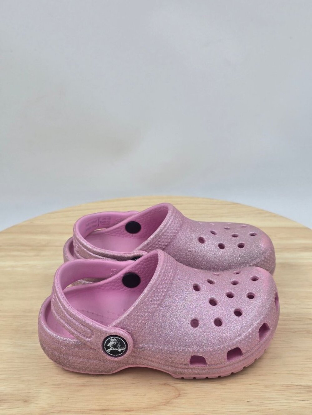 Crocs Lids Classic Glitter Clog Toddler Girls sz 8